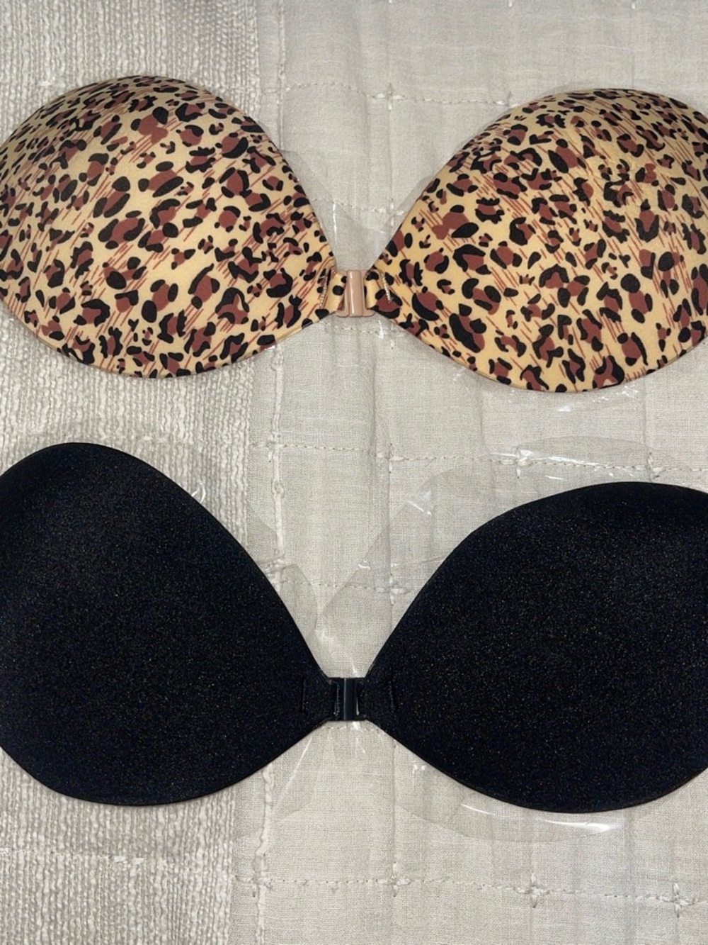 Adhesive Strapless Bra Duo - Leopard Print & Black